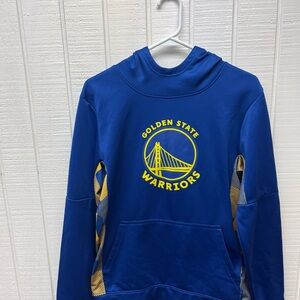 NBA Golden State Warriors Blue/Gold Youth Large Graphic Print Hoodie Polyester